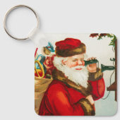 Een vrolijke Kerstman door Ellen Clapsaddle Sleutelhanger (Voorkant)
