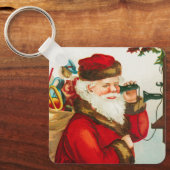 Een vrolijke Kerstman door Ellen Clapsaddle Sleutelhanger (Voorkant)