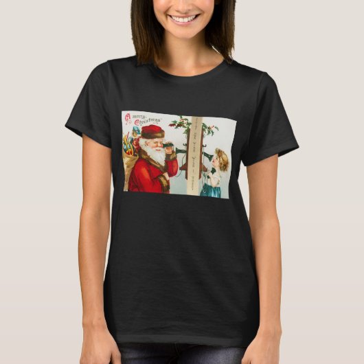 Een vrolijke Kerstman door Ellen Clapsaddle T-shirt (Voorkant)