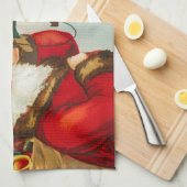 Een vrolijke Kerstman door Ellen Clapsaddle Theedoek (Quarter Fold)