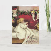 Een vrolijke kerstmis oude wereld Santa Saint Nick Feestdagen Kaart (Voorkant)