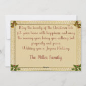 Een vrolijke kersttijd feestdagenkaart (Achterkant)