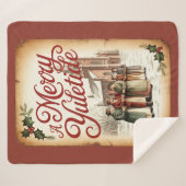 Een vrolijke kersttijd met victoriaanse kerstliedj sherpa deken (Voorkant (horizontaal))