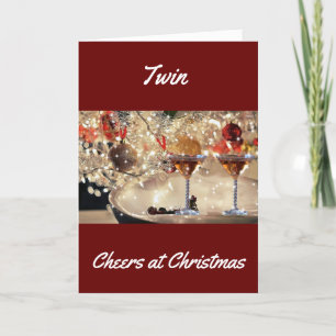 EEN VROLIJKE KERSTTOAST VOOR MIJN TWEELING FEESTDAGEN KAART