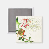 Een vrolijke kerstVintage Magnet (Voorkant / Achterkant)