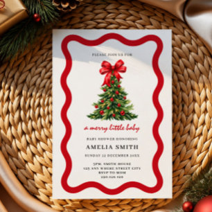 een vrolijke kleine baby boom boog kerst baby show kaart