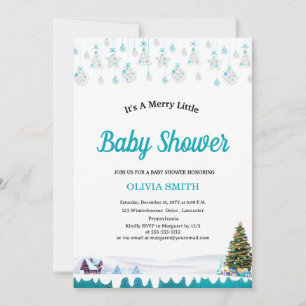 Een vrolijke kleine baby shower winter bos kaart
