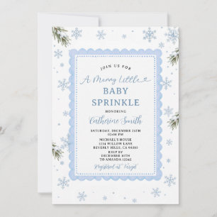 Een vrolijke kleine baby sprinkle blauwe winter sn kaart
