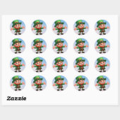 Een vrolijke kleine kabouter op St. Patrick's Day Ronde Sticker (Vel)