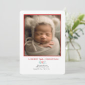 Een vrolijke kleine kerstfoto geboorte aankondigin aankondiging (Staand voorkant)