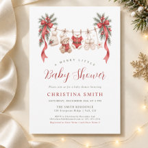 Een vrolijke kleine Kerstmis Rode Strik Baby Showe