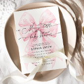 Een vrolijke kleine winter blush roze boog Baby sh Kaart