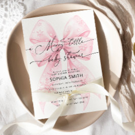 Een vrolijke kleine winter blush roze boog Baby sh Kaart