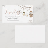 Een vrolijke kleine winter kerst luier Raffle Informatiekaartje (Voorkant / Achterkant)