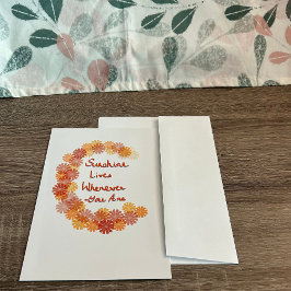 Een vrolijke kleurrijke bloemenslingergroetkaart bedankkaart