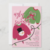 Een vrolijke lelijke trui kerstfeest uitnodiging (Voorkant)