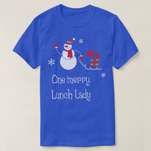 Een vrolijke lunch dame Grappige Kerstman Tshirt (Design voorkant)