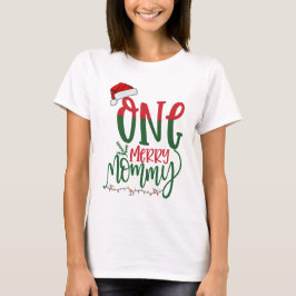 Een vrolijke mama familie bijpassende kerst t-shirt