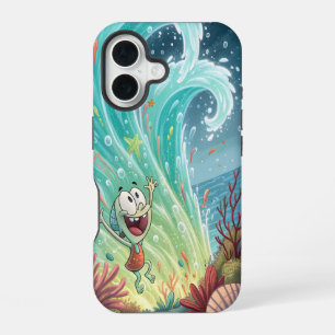 Een vrolijke Neon Surge. iPhone 16 Hoesje