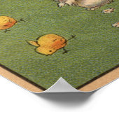 Een vrolijke paaskinderen die een bunny vasthouden poster (Hoek)