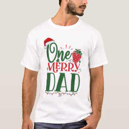 Een vrolijke papa familie komt overeen met Kerstmi T-shirt