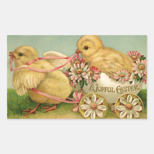 Een vrolijke Pasen Rechthoekige Sticker (Voorkant)