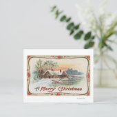 Een vrolijke Scène van het Land ChristmasA Feestdagenkaart (Staand voorkant)