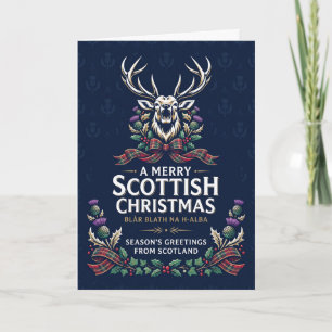 Een vrolijke Schotse Kerstmis Tartan Herten Kaart