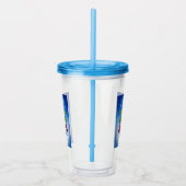Een vrolijke sneeuwman acryl drinkbeker (Rechts)