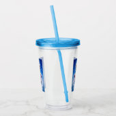 Een vrolijke sneeuwman acryl drinkbeker (Links)