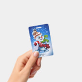 Een vrolijke sneeuwman badge (Handheld)