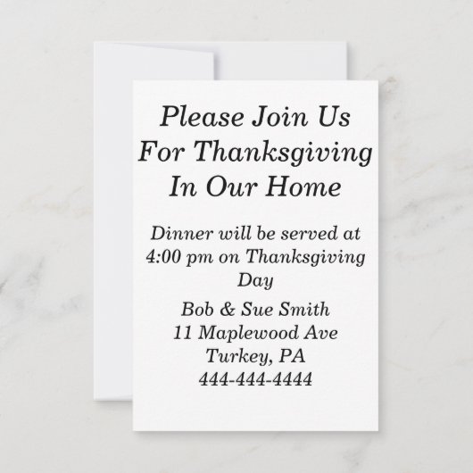 Een vrolijke  stijl van de Uitnodiging van de Than (Achterkant)