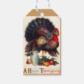 Een vrolijke Thanksgiving Turkije gastvrouw Gift L Cadeaulabel (Voorkant)