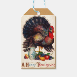 Een vrolijke Thanksgiving Turkije gastvrouw Gift L Cadeaulabel