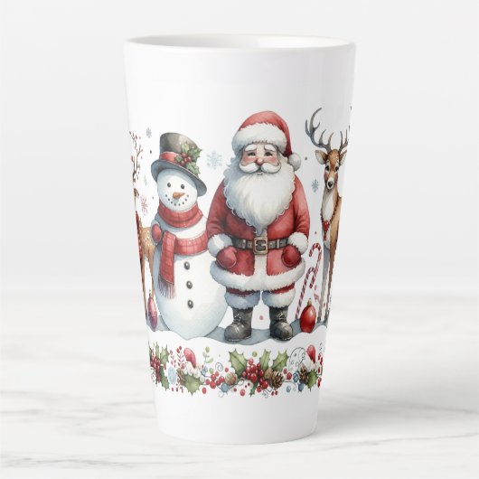 Een vrolijke verzameling kerstvreugde latte mok (Voorkant)