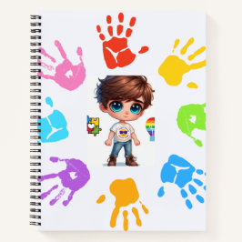 Een vrolijke viering van autisme bewustzijn notitieboek