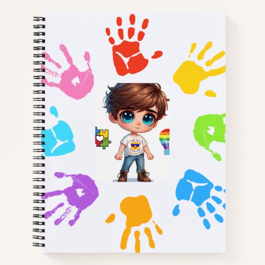 Een vrolijke viering van autisme bewustzijn notitieboek (Voorkant)