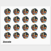 Een vrouw astronaut ronde sticker (Vel)