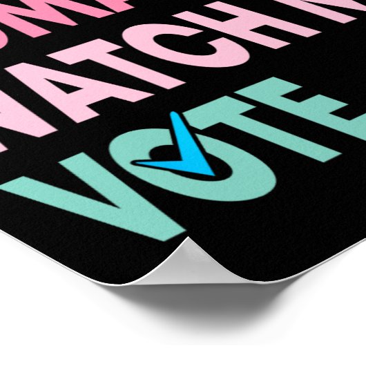 Een vrouw Bekijk mij Stem Grappige Feministische G Poster (Hoek)