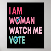 Een vrouw Bekijk mij Stem Grappige Feministische G Poster (Voorkant)