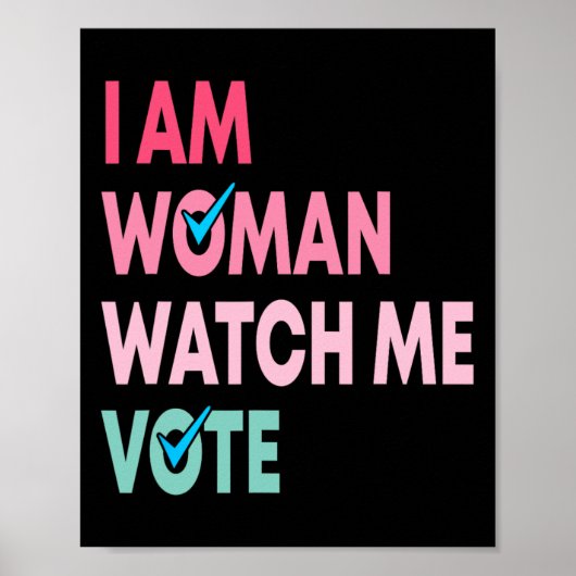 Een vrouw Bekijk mij Stem Grappige Feministische G Poster (Voorkant)