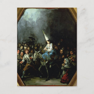 Een vrouw beschadigd door de verovering briefkaart