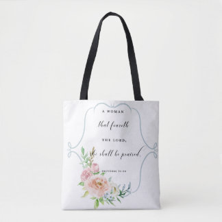 Een vrouw die bang is voor het Lord Proverbs 31 Ta Tote Bag