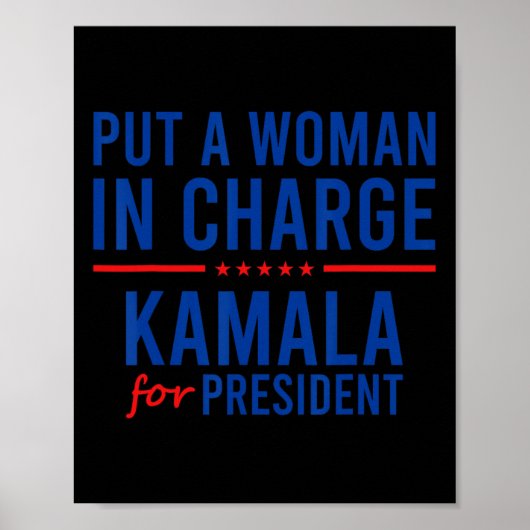 Een vrouw die de leiding heeft over Kamala Harris  Poster (Voorkant)