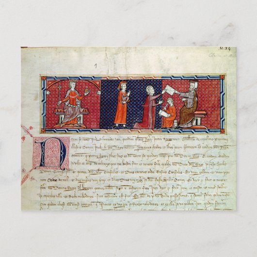 Een vrouw die een eed aflegt briefkaart (Voorkant)