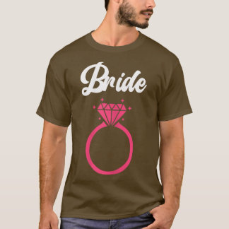 Een vrouw die een huwelijksbride belegde, trouwde t-shirt