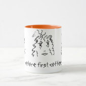 Een vrouw die een koffiezetapparaat nodig heeft. mok (Midden)