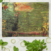 Een vrouw die in een tuin loopt door Vincent van G Theedoek (Gevouwen)