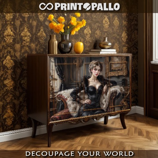 Een vrouw die op een bank lag in de 19e eeuw tissuepapier