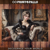 Een vrouw die op een bank lag in de 19e eeuw tissuepapier